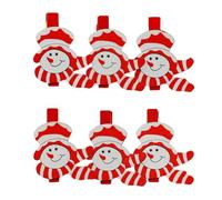 6pcs Decorative Santa Wood Clip for Christmas Photo Card Holder Versatile Use for Home Office or Shop Occasion