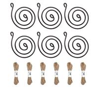 6PCS Decorative Swirl Air Plant Holders, Creative Design Plant Hanger Indoor Hanging Plant Holder for Tillandsia Display, Stylish Mini Metal Hanging Flower Pots, Versatile Small Hanger Baskets Outdoor