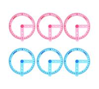 6pcs Degree Plastic Circle Protractor for Maths Drawing