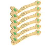 6pcs Delicate Alloy Ruyi Ornament for Home Living Room Desktop Decoration, Golden Colour, Worship Supply and Fengshui Figurine for Elegant Household Decor