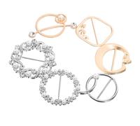 6pcs Delicate Alloy Shirt Scarf Ring Clips for Ladies Daily Wear | Strong Hold, Smooth Surface, Fine Workmanship, Wedding Use, Six-piece Set Mixed Silver and Matte Gold