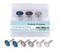 6Pcs Dental Rubber Polisher Composite Resin Polishing Wheel Spiral Flex Polishier Diamond System RA Disc Kit 14mm