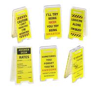 6Pcs Desk Decor Funny Sign Clips Novelty Gifts for Colleagues, Mini Funny Desk Accessories Office Decoration Sign Ornament Plaque Answer Rates Leave Me Alone I'm Busy