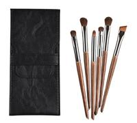 6Pcs Detail Eyeshadow Brush Kabuki Travel Makeup Brush Set Ultra Soft Hair Concealer, Blush, Contour, Blending Brush (Black)