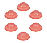 6pcs Detector Protective Cover, Red ABS Dustproof Shield | Tool Free Fitting, False Alarm Reduction, Unobtrusive Profile, Home and Restaurant Use
