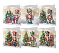 6PCS Diamond Art Greeting Cards, DIY 5D Rhinestone Christmas Birthday Thanksgiving Cards for Adults Beginners, Complete Kit with Tools, Mindfulness Gift Giving Idea