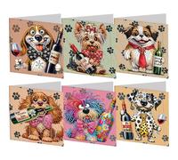 6PCS Diamond Art Greeting Cards, DIY 5D Rhinestone Christmas Birthday Thanksgiving Cards for Adults Beginners, Complete Kit with Tools, Mindfulness Gift Giving Idea