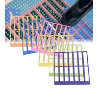 6PCS Diamond Art Ruler Tools, Diamond Spot Alignment Tool for Full and Partial Kits, Non-Slip Design with 6 Colors (Orange, Purple, Dark Blue, Yellow, Pink, Light Green)
