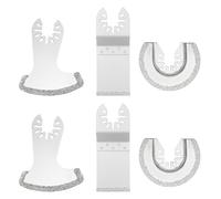 6Pcs Diamond Oscillating Multi Tool Blades, Grout Removal Blade and Masonry Cutting Blade Kit for Tile Grout, Mortar, Plaster, Brick, Oscillating Tool Compatible with DeWalt Makita Bosch Dremel