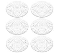 6pcs Diamond Pattern Glass Dessert Plates for Fruit and Snacks Serving | Embossed Design, Slight Raised Rim, Modern Vintage Style, for Parties and Dessert Tables
