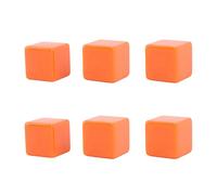 6PCS Dice Cubes DIY Unfinished Dice Blocks Teaching Party Puzzle 6 Sided Dice Plastic Cubes (Orange)