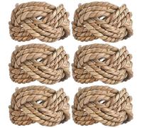 6pcs Dining Table Napkin Rings Straw Hand Woven Decorative Holders