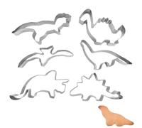 6PCS Dino Shaped Sandwich Cutters -Dinosaur Cookie Cutters Including T-Rex, Pterosauria & Triceratops, Made of Food Grade Stainless Steel