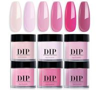6Pcs Dip Powder, 6 Colors Acrylic Nail Dip Powder, Fast-Drying Long-Lasting DIY Kit for Beginners DIY Manicure