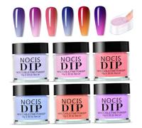 6Pcs Dip Powder 6 Colors Acrylic Nail Dip Powder No UV/LED Lamp Required Fast-Drying Long-Lasting DIY Kit for Beginners DIY Manicure