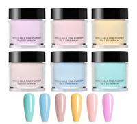 6Pcs Dip Powder, 6 Colors Acrylic Nail Dip Powder, No UV/LED Lamp Required, Long-Lasting DIY Kit for Beginners Manicure DIY Salon Nail Kit