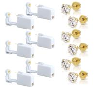 6pcs Disposable Ear Piercing Kit, Nose Piercing kit, 3/4/5mm Ear Piercing Gun Kit with Ear Studs, No Pain Safety Ear Piercing Gun Kit Tool for First Time Users or Professionals Alike (Gold)