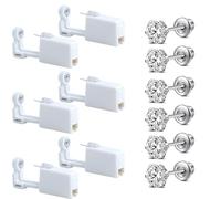 6pcs Disposable Ear Piercing Kit, Nose Piercing kit, 3/4/5mm Ear Piercing Gun Kit with Ear Studs, No Pain Safety Ear Piercing Gun Kit Tool for First Time Users or Professionals Alike (Silver)