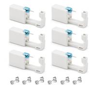 6PCS Disposable Ear Piercing Kit - Self Piercing Gun Kit for Home Use, Includes 6 Hypoallergenic Stud Earrings (4mm) & Antiseptic Wipes | Safe, Sterile & No Pain | Ear Piercing Guns for Girls Boys W