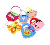 6pcs DIY Craft Kit for Cartoon Nonwoven Bag Sewing Fun and Safe Felt Craft for Creative Learning for Home School and Travel