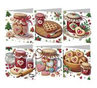 6PCS DIY Diamond Art Greeting Cards Dessert Theme HK069