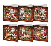 6PCS DIY Diamond Painting Greeting Card Set Rhinestone Diamond Art Mosaic Postcards Diamond Art Greeting Cards for Birthdays Thanksgiving and Holidays