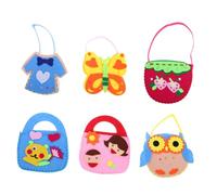 6pcs DIY Felt Handbag Kit Fun Craft Accessories for Beginner Friendly Sewing Projects Creative Felt Bags for Boys for Home and School Activities