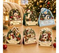 6pcs DIY Pearl Diamond Art Painting Christmas Cards with Envelopes，#E | DIY Christmas Pearl Diamond Art Cards for Adults, Wishes Card Gem Art Craft Kit for Xmas Holiday Gifts & Season Greetings