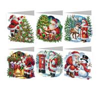 6PCS DIY Santa Claus Art Greeting Cards Congratulations Cards & Gifts (IHK079)