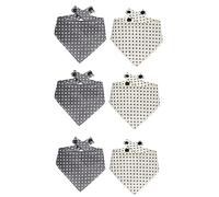 6PCS Dog Bandanas, Double Layers Star Pattern Triangle Bibs Cotton Scarves with Button for Small and Medium Dogs(S)