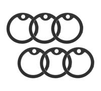 6pcs Dog Name Tag Silencers with Noise Reduction Round Silicone Black