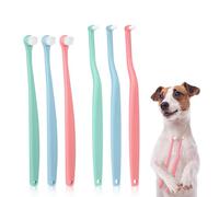 6pcs Dog Toothbrush, 2 Styles Micro Head Soft Bristle Toothbrushes for Dogs, Multi-Angle Dental Teeth Cleaning, Tiny Dog Toothbrush, Round & Pointed Toothbrush