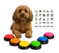 6PCS Dog Training Buttons Recordable Talking Buttons for Communication with 1 Sheet Label Stickers, Pet Training Tools to Teach Dogs & Cats, Funny Interactive Gift for Pet Owners