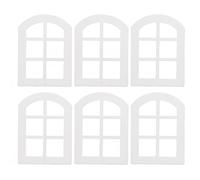 6PCS Dollhouse Window, Miniature Window Frame Ornament 1:12 Scale Dollhouse Furniture Tiny Wooden Model for Dolls Houses Decoration DIY Mini House 2.99 X 4.06 Inch