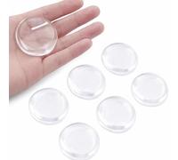 6Pcs Door Stopper, Silicone Transparent Round Door Handle Protectors, Self Adhesive Wall Protector Door Handle Stopper Bumper Pads, Rubber Door Stop for Indoor Wall Fridge Cabinets