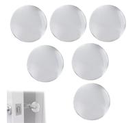 6Pcs Door Stopper Suppressing Noise Wall Door Handle Stopper Silicone Transparent Round Wall Protector Washable and Reusable Self Adhesive Door Stops Door Handle Bumper Pads for Wall Fridge Cabinets
