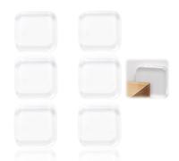 6PCS Door Stopper Wall Protector, Door Knob Wall Shield, 4CM Square Soft Rubber Self-Adhesive Door Handle Bumper Pads, Clear, Transparent Wall Protectors Against Impact, Noise for Home Walls