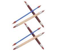 6pcs Double End Silicone Clay Sculpting Tool for Pottery Workshops | Fine and Broad Tips, Wooden Handle, Copper Pipe Core, Clean Finishing for Hobbyists and DIY Craft Classes