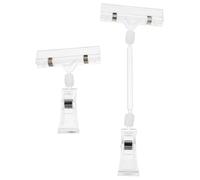 6pcs Double Head PP Price Tag Holder Clip for Restaurant Display | Tool Free Setup, Easy Removal, Menu Cards and Pictures, Simple Design for Cafes and Markets