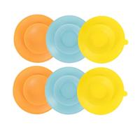 6pcs Double Sided Suction Tableware, Silicone Non Tip Tableware for One Handed Eating Lightweight Food