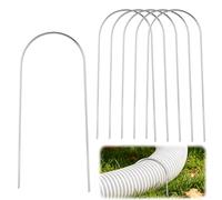 6pcs Down spout Extension Extender Anchor Stakes, U-Shaped Downspout Brackets Gutter Drain Pipe Holder Metal Ground Stakes Anchor for Lawn & Garden Gutter Pipe Support