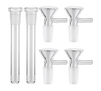 6Pcs Downstem Set, 14mm Bowl Piece with 4 Glass Pipes and 2 Downstems,14mm Laboratory Glassware Borosilicate Funnel, Reusable Bowl Piece Water Pipe Bowls