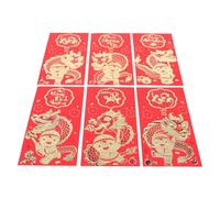 6pcs Dragon Year Red Envelopes for Cash and Gift Cards | Chinese Style Paper Packets, Sturdy Secure Keepsake for New Year Exchange, Graduations, Families