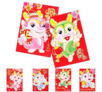 6pcs Dragon Year Red Envelopes Large Paper Mixed Style New Year