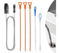 6pcs Drain Unblocker Tool Set, Flexible Brush for Sink and Bath Drains