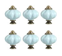 6Pcs Drawer Pulls Ceramic Dressers Knob Cupboard Handle Modern Furniture Handle Pumpkin Shape Bedside Cabinet Pull Furniture Handles and Knob for Dressers Modern