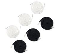 6Pcs Drawstring Cords, 130cm Long Universal Replacement Elastic Cord Encrypted Cotton Rope with Metal Closure with Easy Drawstring Threader Tool Ideal for Hoodies Sweatpants Bags Black White