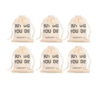6pcs Drawstring Kit Bags Bachelor Party Bags with Drawstring Linen Party Favors Bachelor Bridal Shower Pouches for Wedding Supplies (But Did You Die)