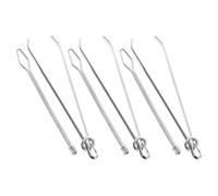 6pcs Drawstring Threader Tool Silver Metal with Ergonomic Handles | Stainless Steel Construction, Multi-purpose Threading, Includes Steel Cable Clamps and Sewing Tweezers