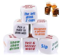 6PCS Drinking Bar Dice Game Resha Roulette Drinking Game Dice Set, Night Dice Board Party Favor, Fun Bachelorette Party Ideas for Adults White Elephant Gift Wedding Graduation Birthday